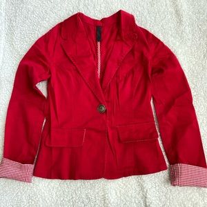 Crop blazer in red color size XS/ chaqueta corta de color rojo talla XS